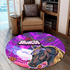 broncos-rugby-round-rug-broncos-horse-rugby-with-aboriginal-low-poly-style-round-rug