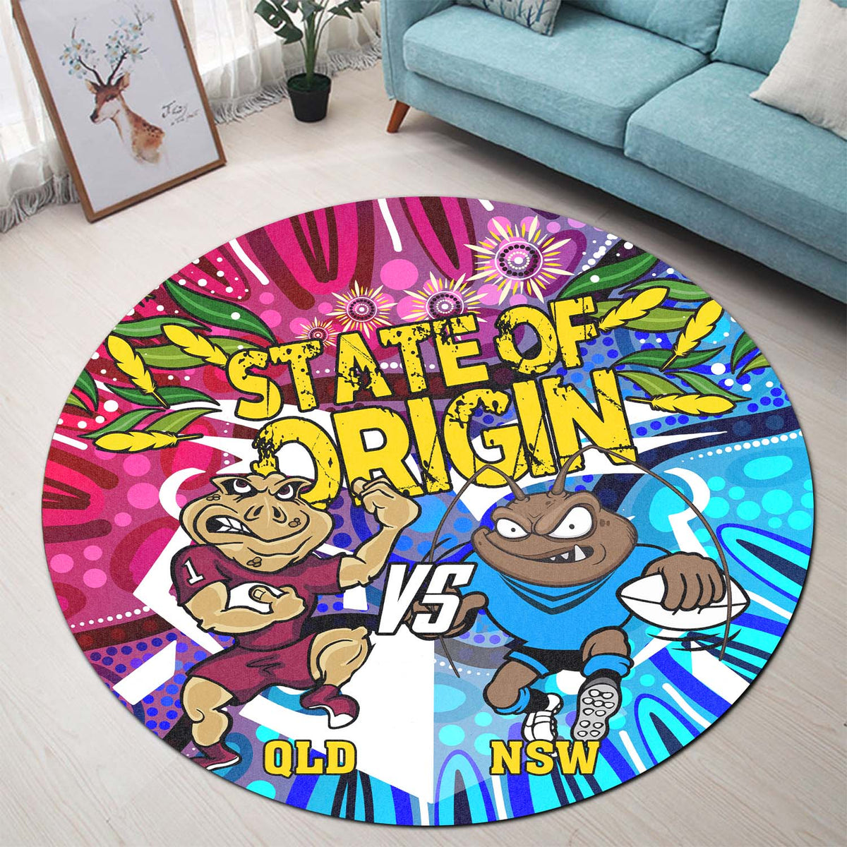 state-of-origin-rugby-round-rug-nsw-vs-qld-rugby-team-mascot-with-aboriginal-culture-round-rug