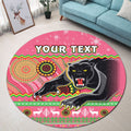 custom-personalised-panthers-christmas-round-carpet-aboriginal-pattern-penrith-pink-version