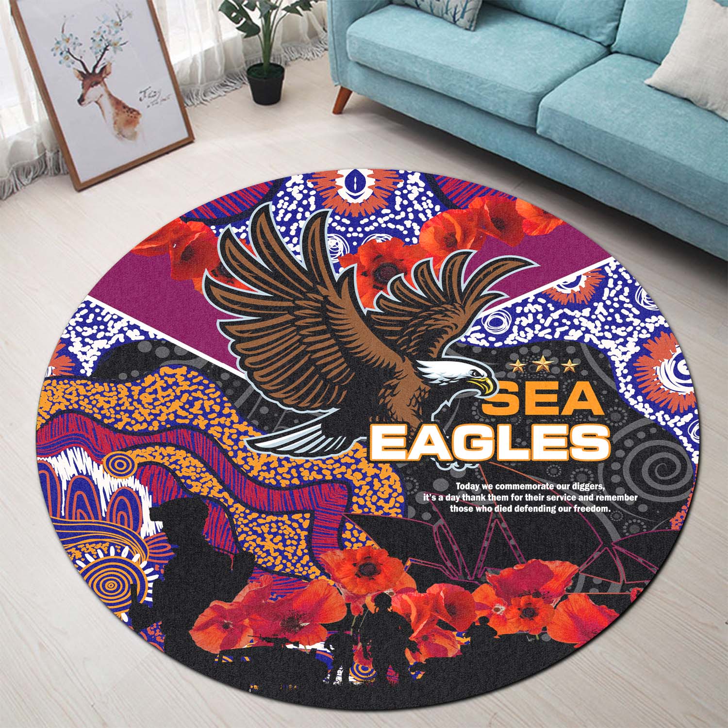 sea-eagles-rugby-round-rug-anzac-day-sea-eagles-rugby-team-poppy-aboriginal-round-rug