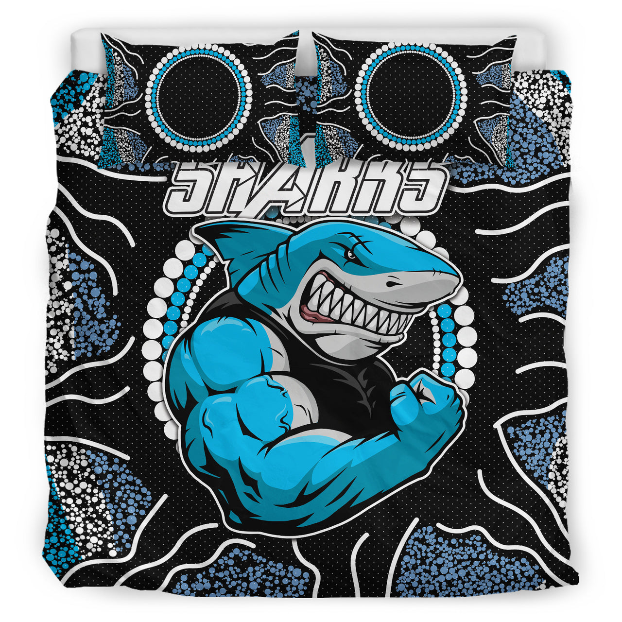 sharks-rugby-bedding-set-custom-indigenous-super-sharks-bedding-set