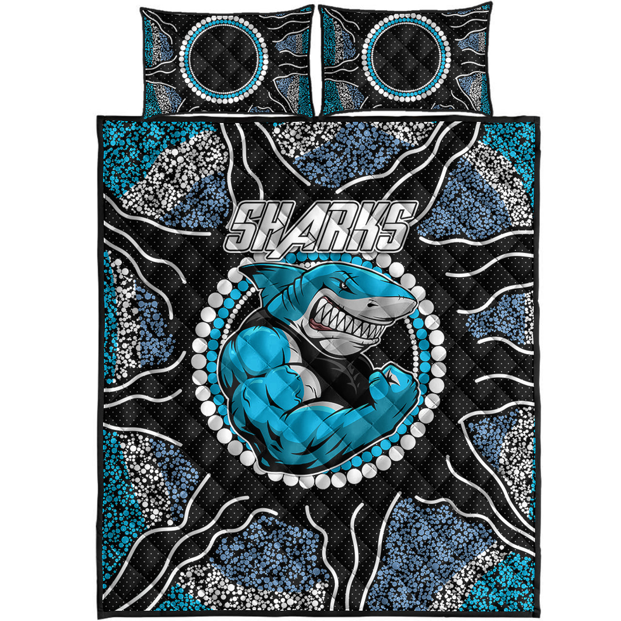 sharks-rugby-quilt-bed-set-custom-indigenous-super-sharks-quilt-bed-set