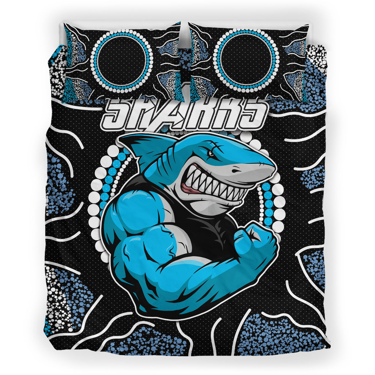 sharks-rugby-bedding-set-custom-indigenous-super-sharks-bedding-set