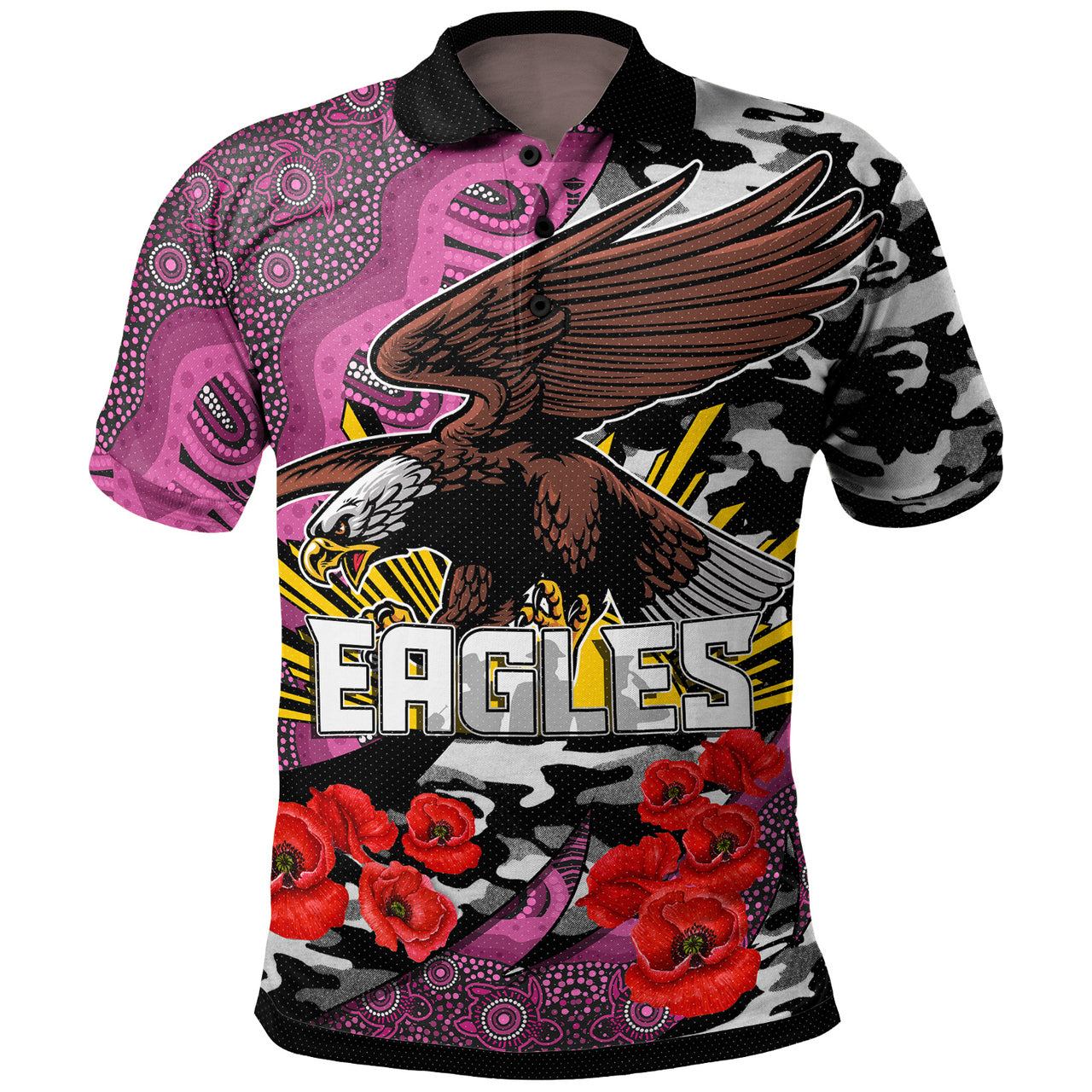 sea-eagles-anzac-custom-polo-shirt-manly-warringah-sea-eagles-aboriginal-with-poppy-flower-polo-shirt