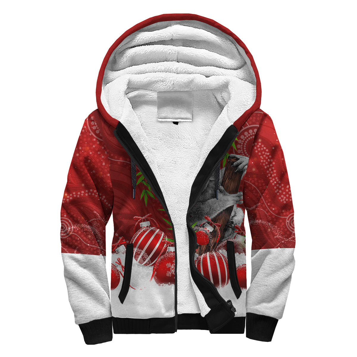 australia-koala-aboriginal-sherpa-hoodie-merry-christmas