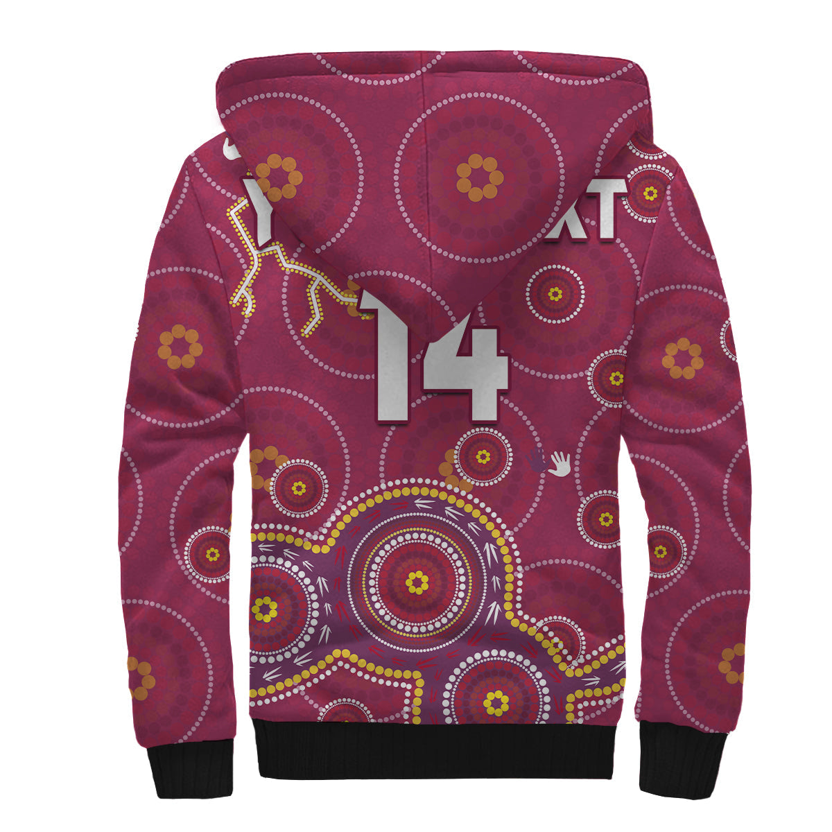 custom-text-and-number-maroons-rugby-sherpa-hoodie-kangaroo-indigenous-pattern-unique-version
