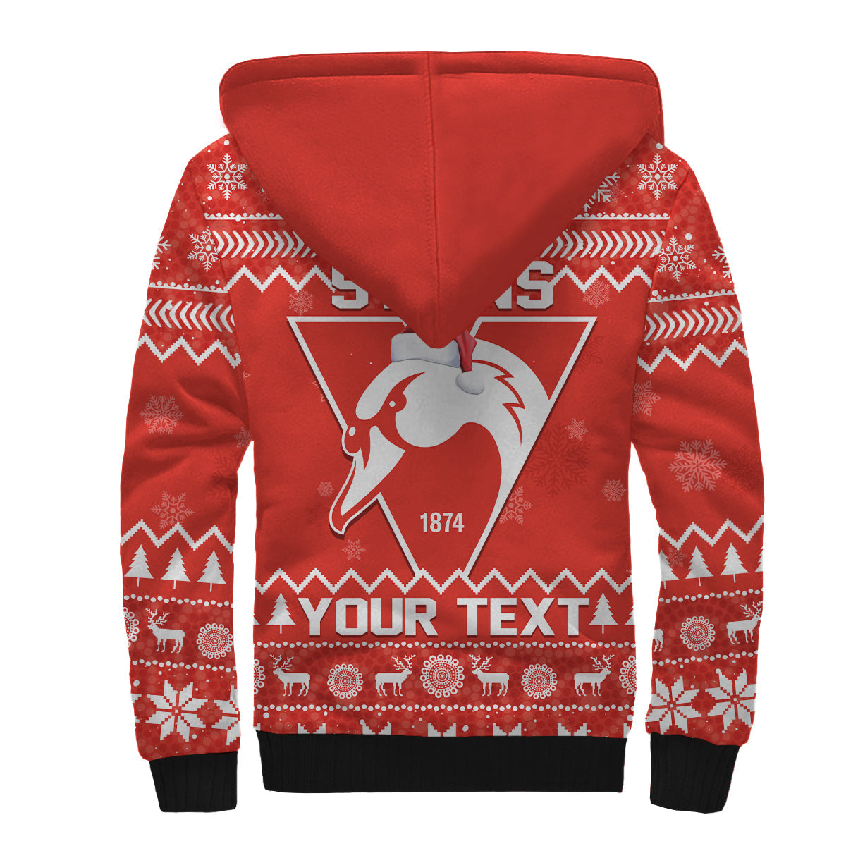 custom-personalised-swans-football-christmas-sherpa-hoodie-sydney-indigenous-merry-xmas