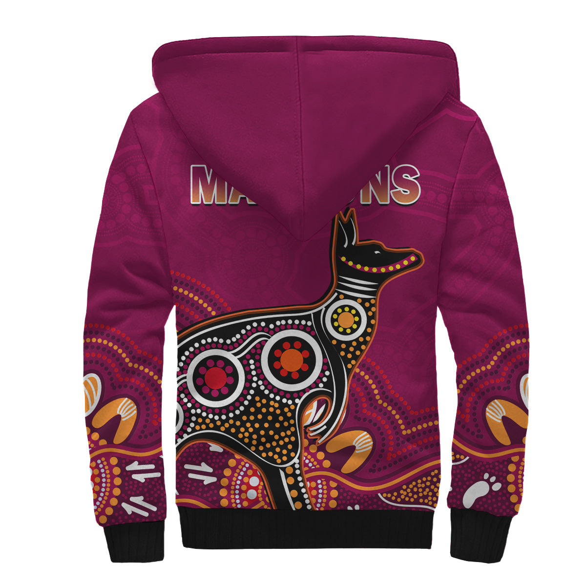 maroons-rugby-sherpa-hoodie-queensland-kangaroo-aboriginal-dot-paintings
