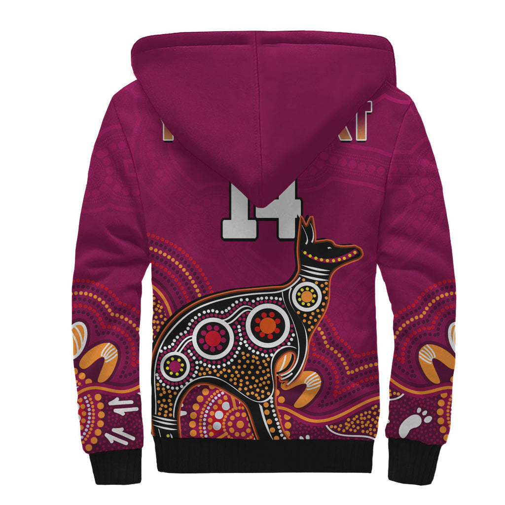 custom-text-and-number-maroons-rugby-sherpa-hoodie-queensland-kangaroo-aboriginal-dot-paintings