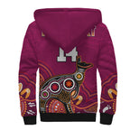 custom-text-and-number-maroons-rugby-sherpa-hoodie-queensland-kangaroo-aboriginal-dot-paintings