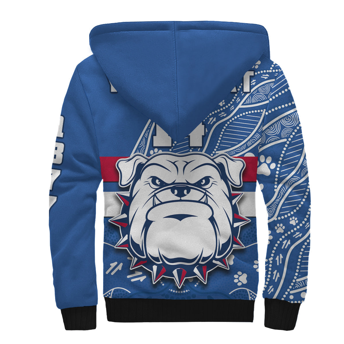 custom-text-and-number-bulldogs-football-shepa-hoodie-scraggers-1877-aboriginal-dot-painting-newest-version