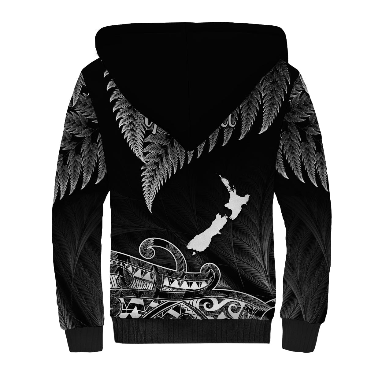 custom-personalised-new-zealand-silver-fern-sherpa-hoodie-aotearoa-map-maori