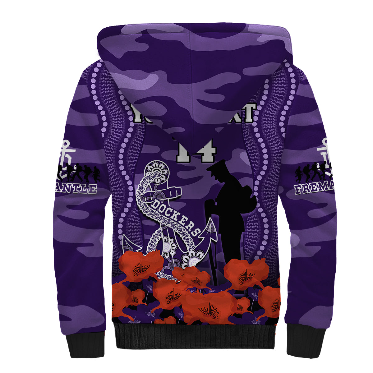 custom-text-and-number-dockers-football-anzac-2023-sherpa-hoodie-aboriginal-mix-poppy-camouflage