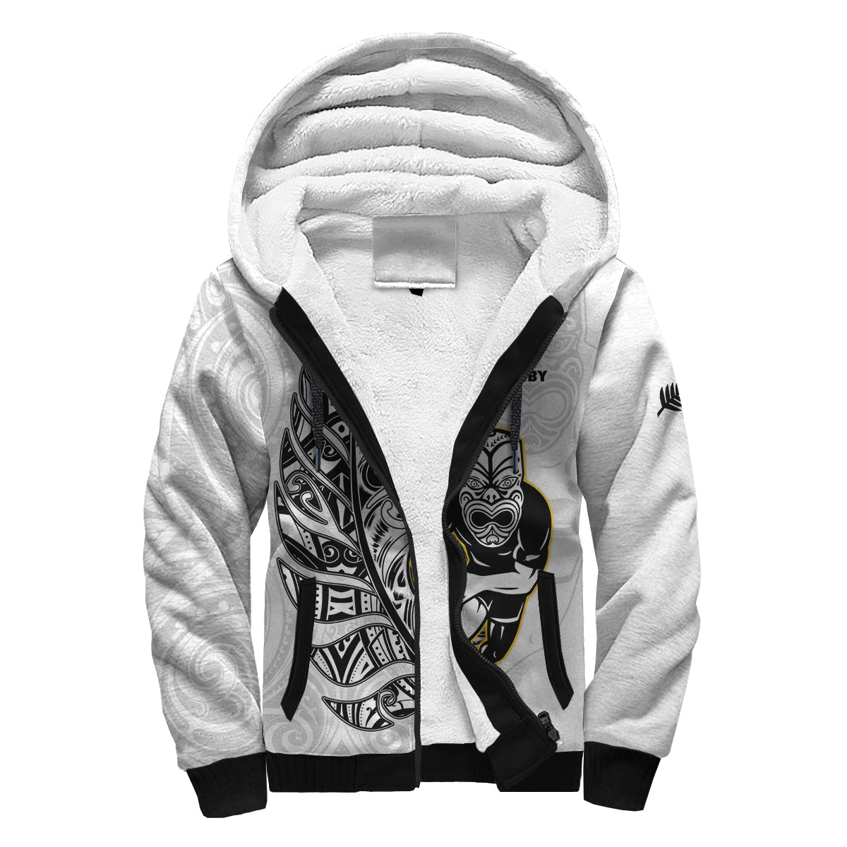 custom-text-and-number-new-zealand-silver-fern-rugby-sherpa-hoodie-all-black-maori-version-white