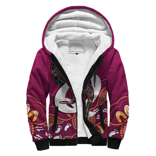 custom-text-and-number-maroons-rugby-sherpa-hoodie-queensland-kangaroo-aboriginal-dot-paintings