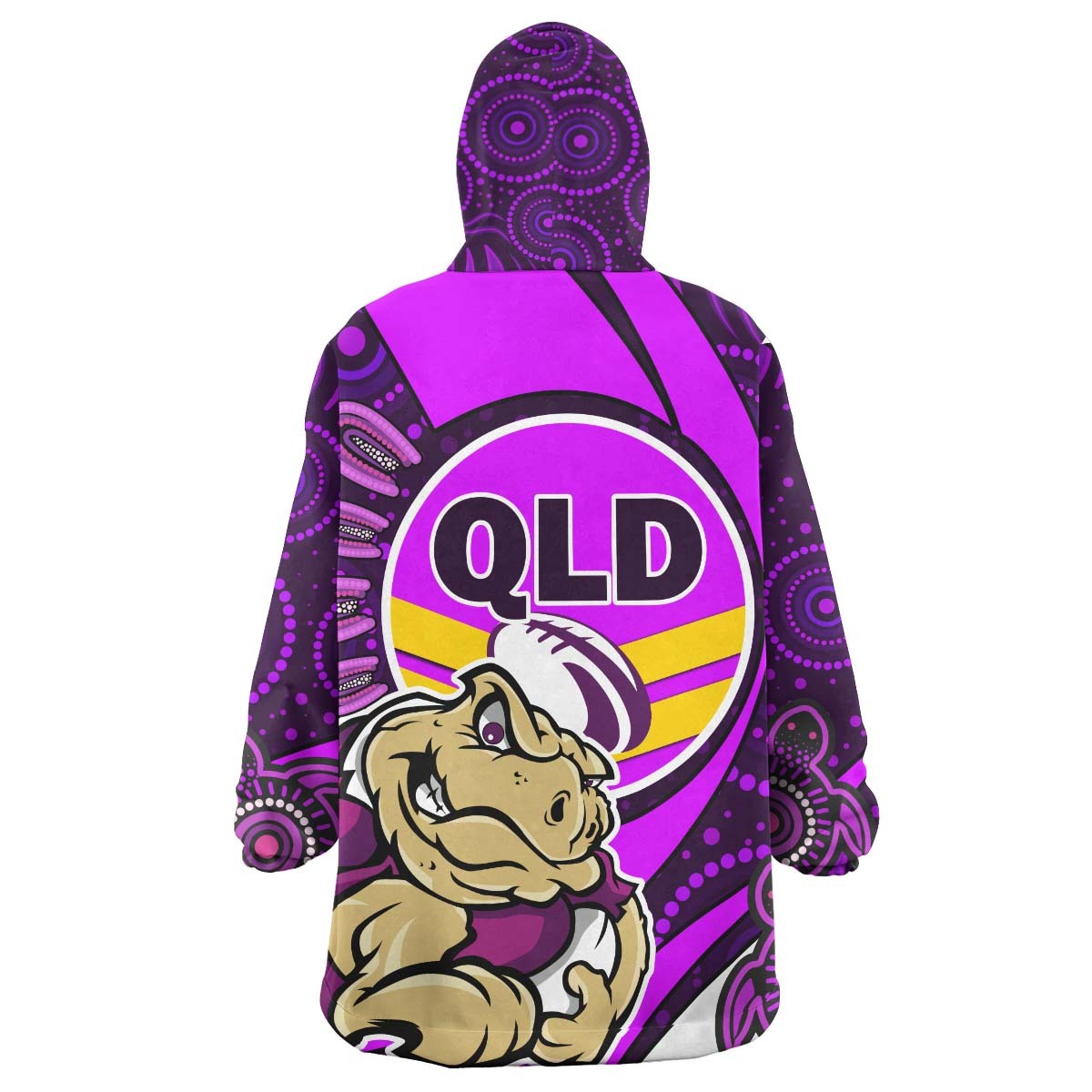 queensland-rugby-league-team-snug-hoodie-queensland-qld-quotes-with-cane-toad-state-of-origin-aboriginal-oodie-blanket
