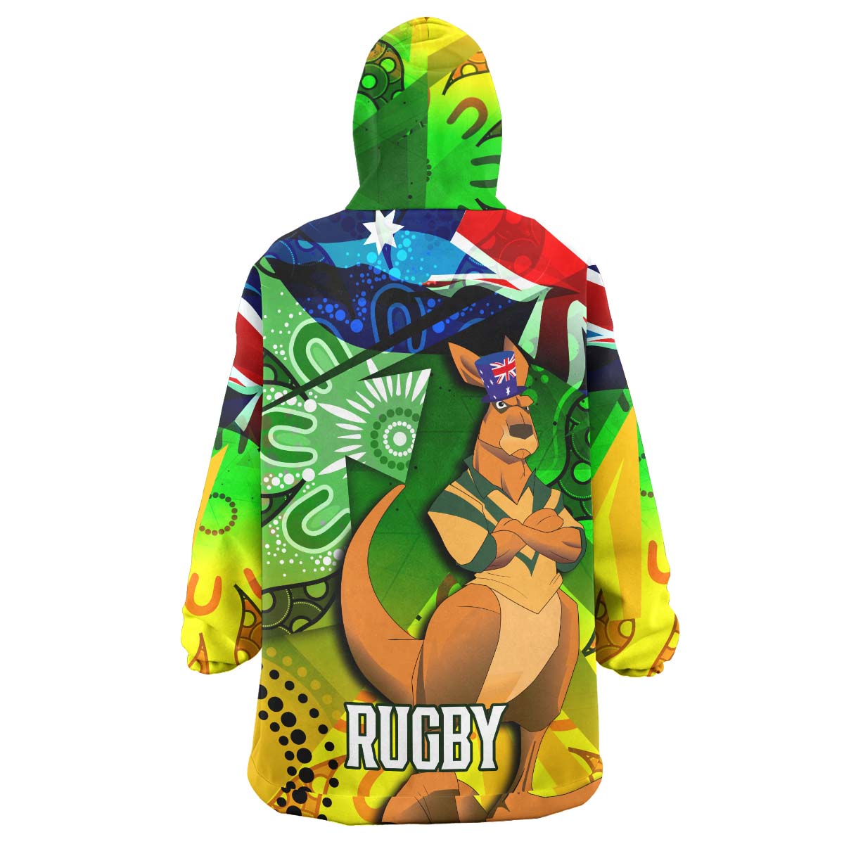 wallabies-rugby-snug-hoodie-custom-australia-national-rugby-championship-welcome-back-wally-aboriginal-oodie-blanket
