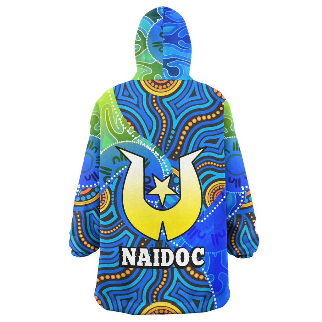 titans-rugby-snug-hoodie-custom-titans-rugby-naidoc-week-and-torres-strait-island-with-aboriginal-dot-painting-style-oodie-blanket