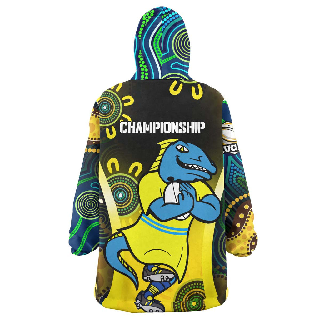 nrlw-eels-rugby-snug-hoodie-custom-eels-womens-rugby-league-with-aboriginal-dot-painting-player-and-number-oodie-blanket