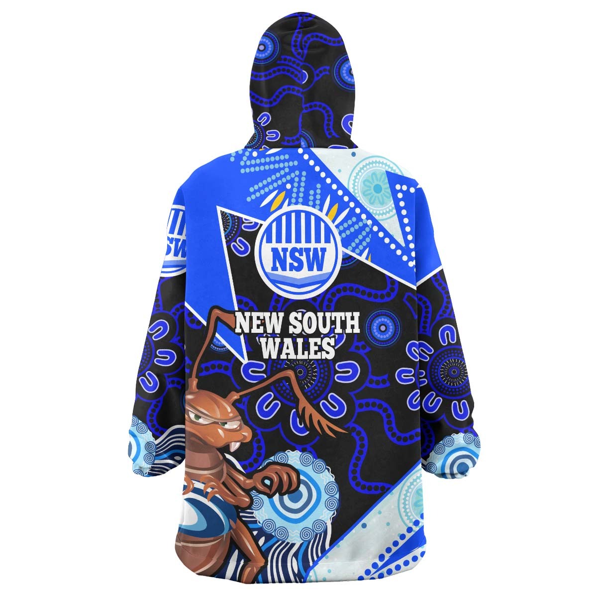 new-south-wales-rugby-league-team-snug-hoodie-custom-new-south-wales-blues-cockroaches-rugby-ball-state-of-origin-oodie-blanket