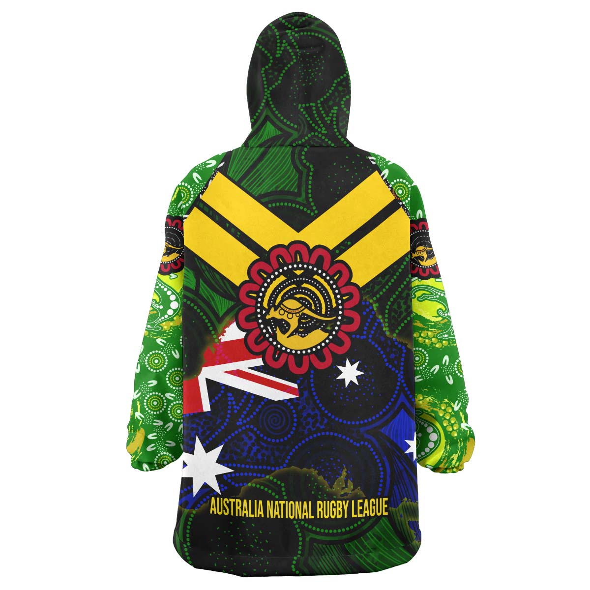 kangaroos-rugby-snug-hoodie-custom-kangaroo-national-rugby-league-indigenous-dreamtime-oodie-blanket