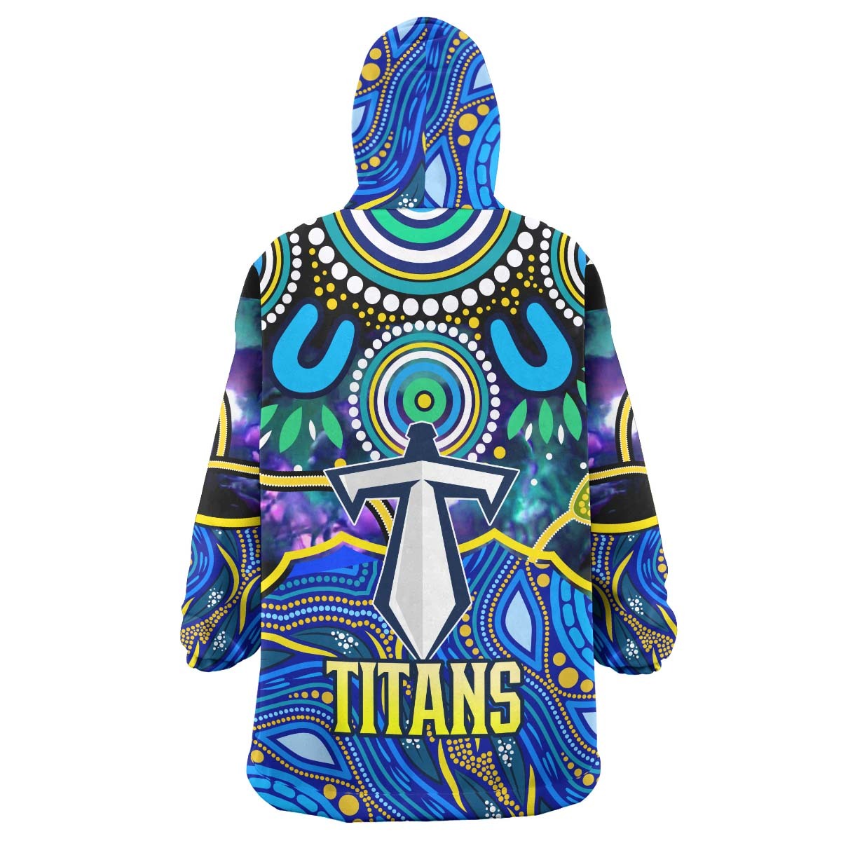 titans-rugby-snug-hoodie-custom-titans-rugby-indigenous-aboriginal-dot-painting-style-oodie-blanket