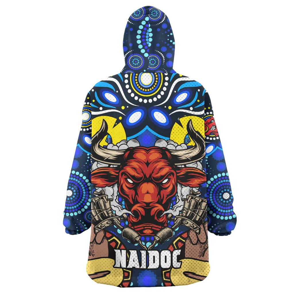 cowboys-rugby-snug-hoodie-custom-naidoc-week-get-up-stand-up-show-up-with-aboriginal-dot-painting-style-oodie-blanket