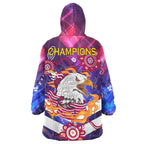 sea-eagles-rugby-snug-hoodie-custom-sea-eagles-champions-with-aboriginal-abstract-dot-painting-player-and-number-oodie-blanket