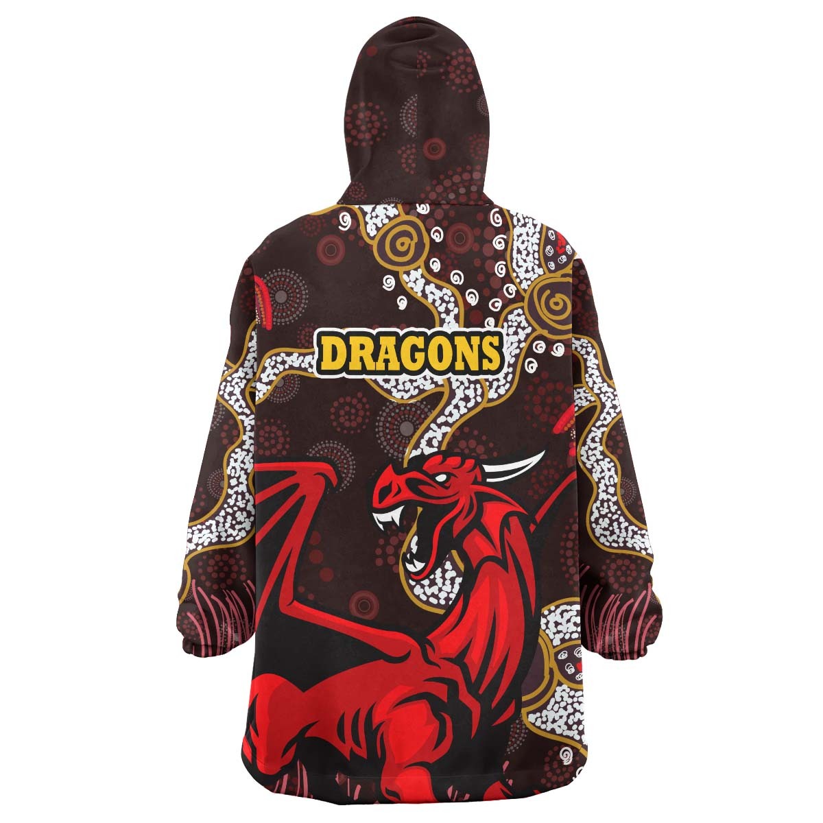 stgeorge-rugby-snug-hoodie-custom-dragons-with-rugby-ball-and-knight-contemporary-style-of-aboriginal-oodie-blanket