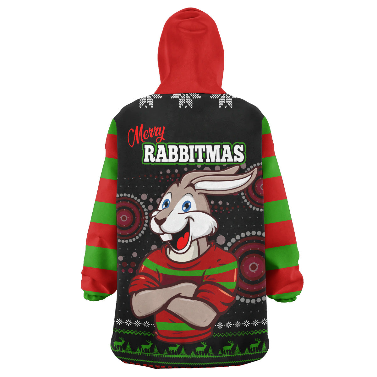 rabbitohs-rugby-christmas-snug-hoodie-custom-rabbitohs-ugly-christmas-knitted-wearable-blanket-hoodie