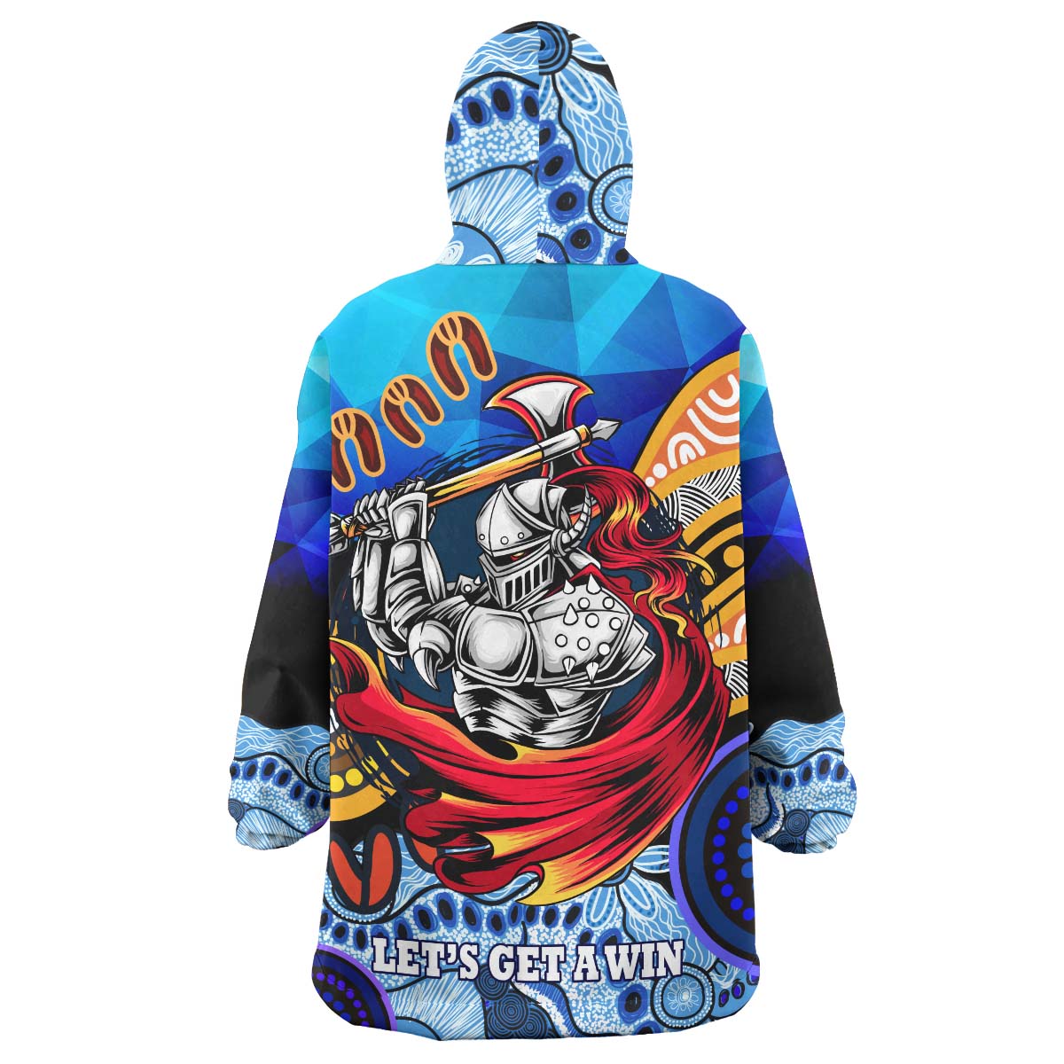 knights-rugby-snug-hoodie-custom-knights-with-low-poly-and-aboriginal-dot-painting-art-oodie-blanket