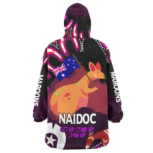 maroons-rugby-snug-hoodie-custom-naidoc-week-get-up-stand-up-show-up-maroons-kangaroo-with-aboriginal-patterns-oodie-blanket