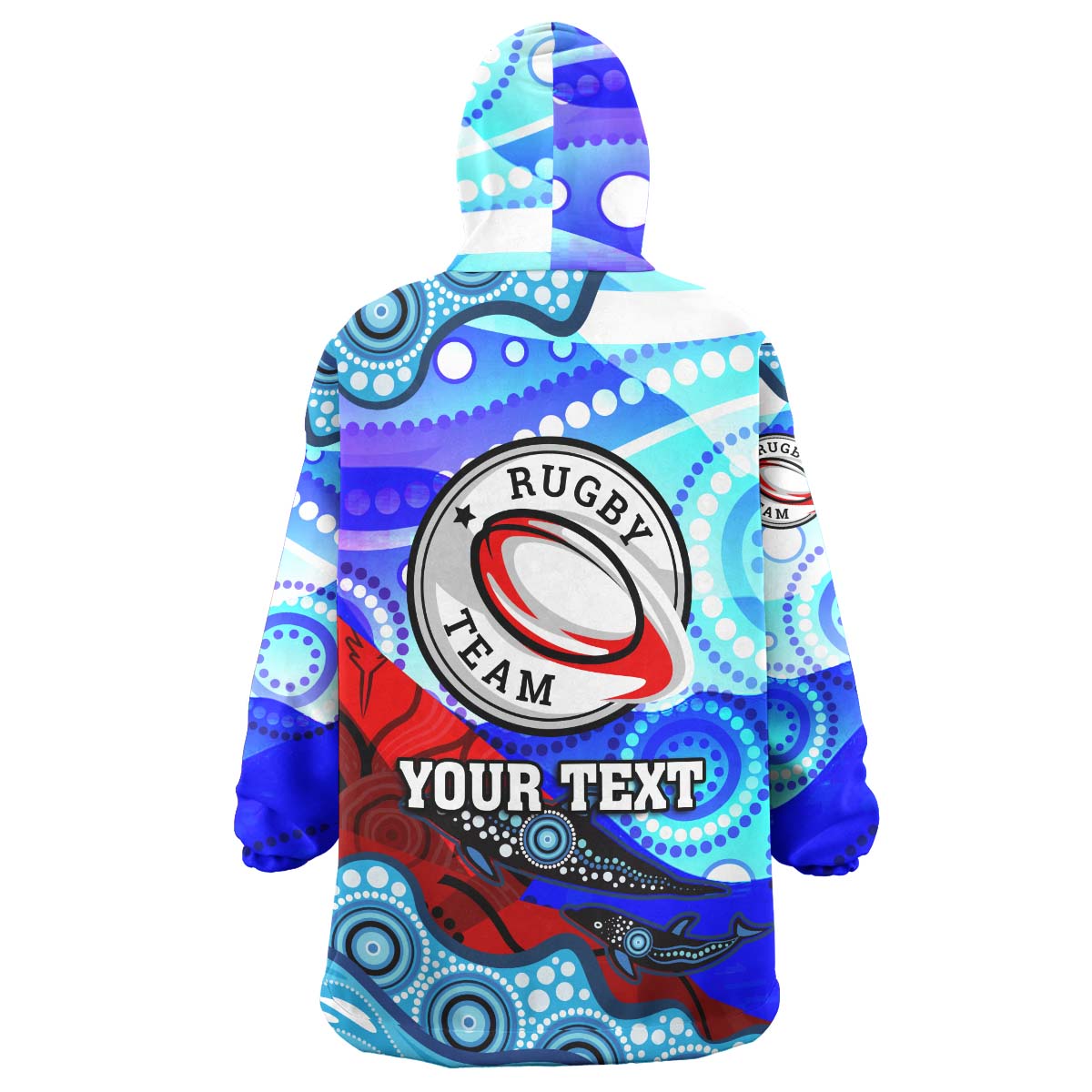 nrlw-knights-rugby-snug-hoodie-custom-woman-knights-with-aboriginal-dot-painting-style-player-and-number-woman-oodie-blanket