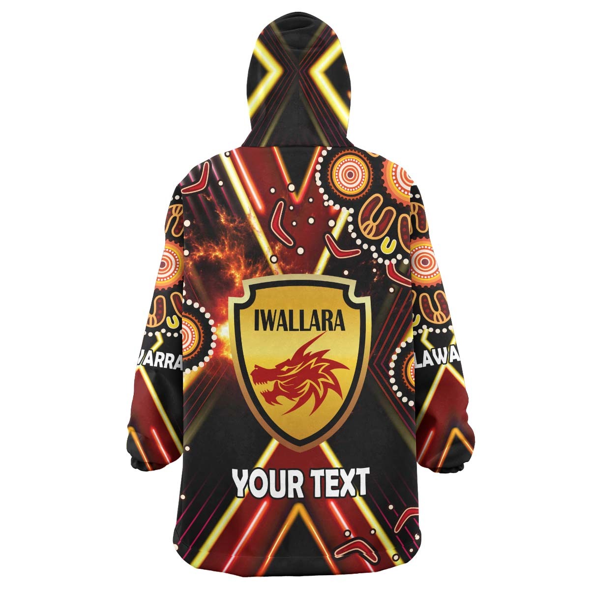 st-george-rugby-snug-hoodie-custom-dragons-mascot-illawarra-rugby-with-aboriginal-art-player-and-number-oodie-blanket