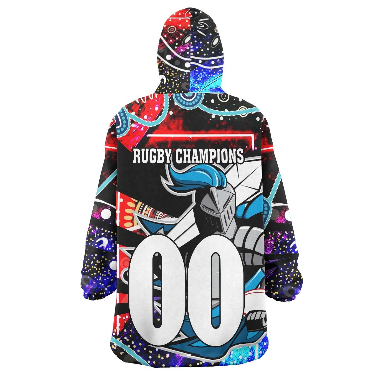 knights-rugby-snug-hoodie-custom-knights-rugby-league-team-with-aboriginal-culture-player-and-number-oodie-blanket