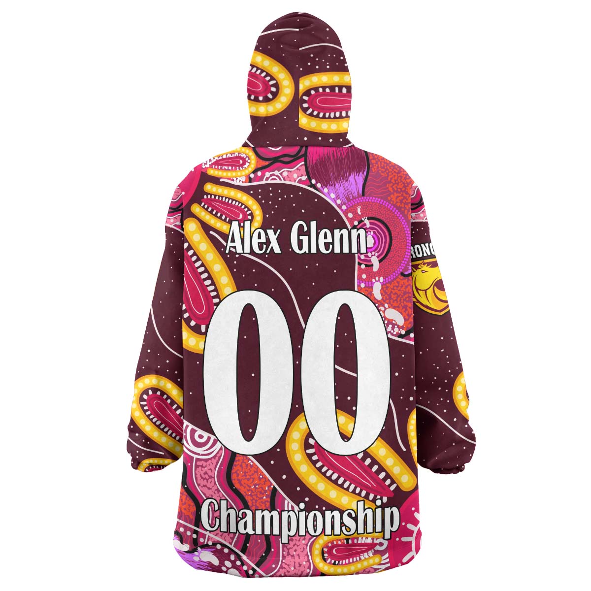 nrlw-broncos-rugby-snug-hoodie-custom-broncos-rugby-aboriginal-dot-painting-player-and-number-woman-oodie-blanket