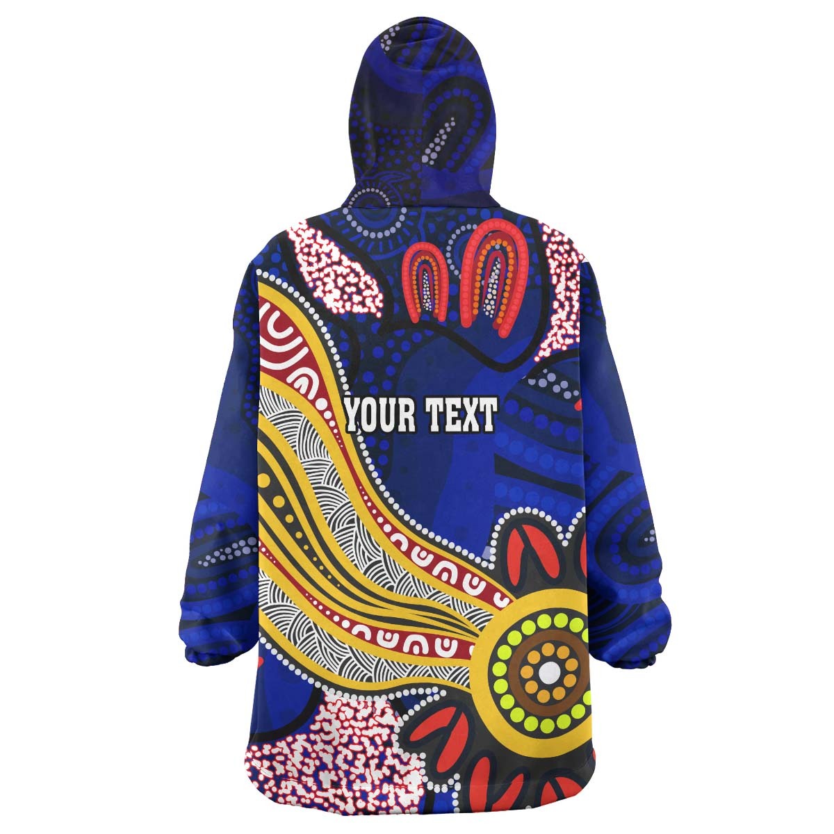 roosters-rugby-snug-hoodie-custom-angry-rooster-rugby-with-aboriginal-indigenous-dot-painting-style-oodie-blanket