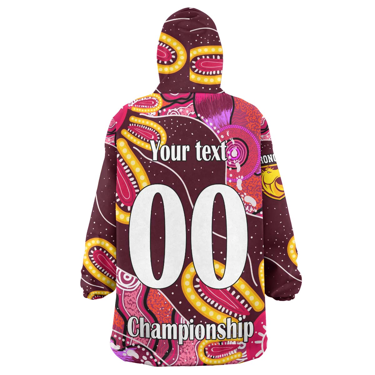 nrlw-broncos-rugby-snug-hoodie-custom-broncos-rugby-aboriginal-dot-painting-player-and-number-woman-oodie-blanket