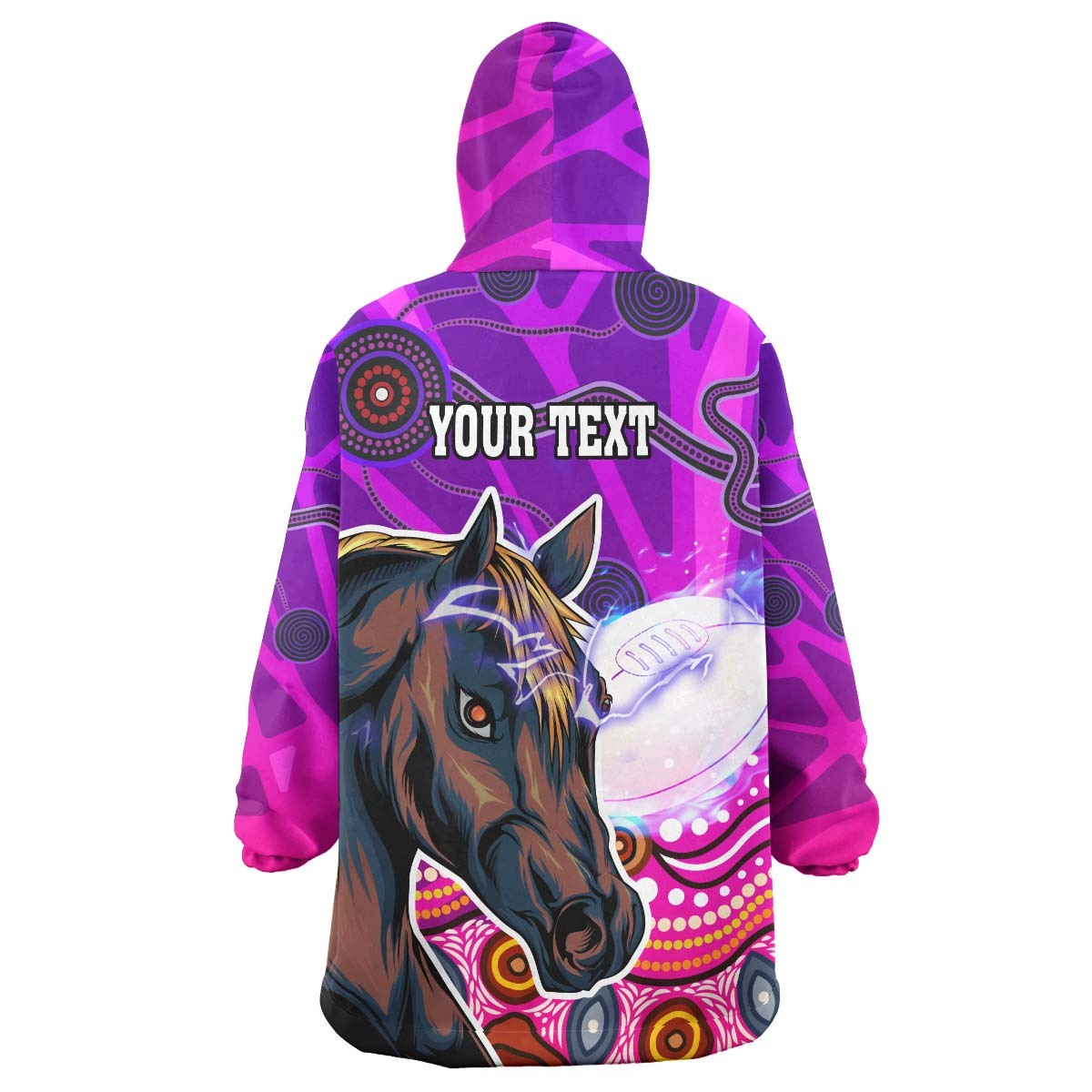 broncos-rugby-snug-hoodie-custom-low-poly-aboriginal-horse-dot-painting-oodie-blanket