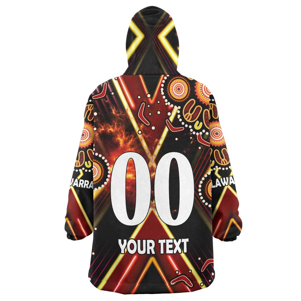 st-george-rugby-snug-hoodie-custom-dragons-mascot-illawarra-rugby-with-aboriginal-art-player-and-number-oodie-blanket