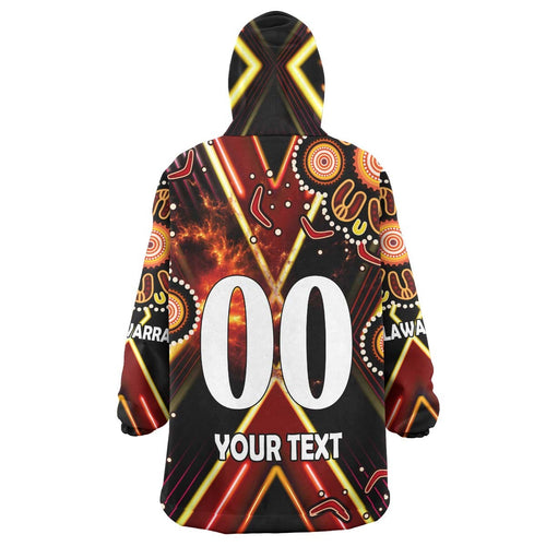 st-george-rugby-snug-hoodie-custom-dragons-mascot-illawarra-rugby-with-aboriginal-art-player-and-number-oodie-blanket