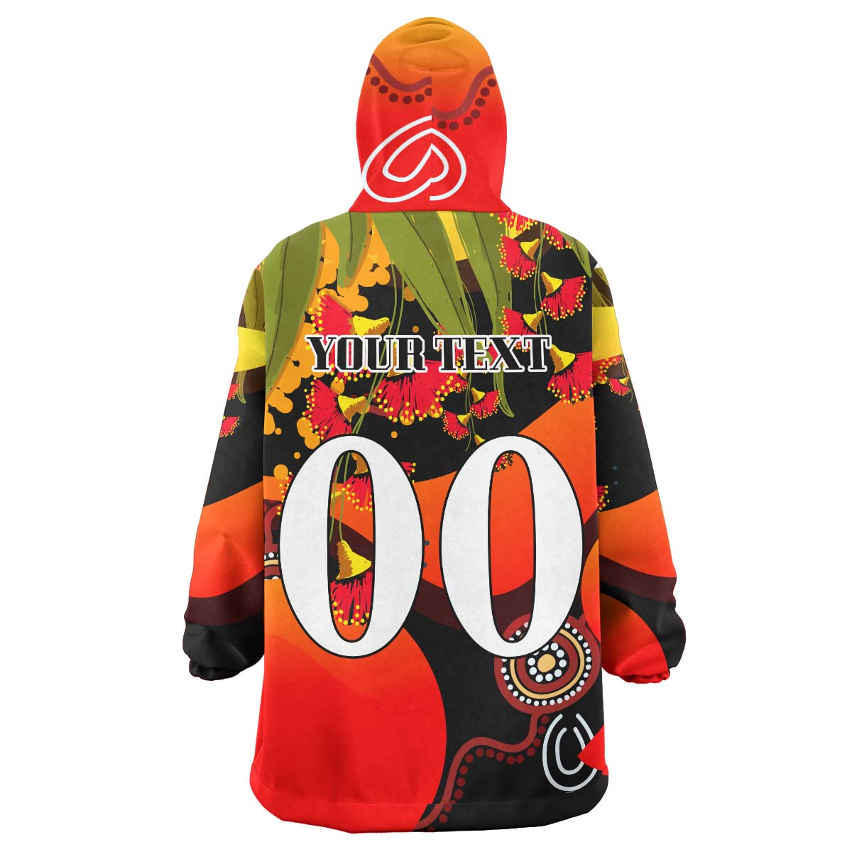 nrlw-stgeorge-rugby-snug-hoodie-custom-cute-dragons-with-aboriginal-dot-painting-style-player-and-number-woman-oodie-blanket