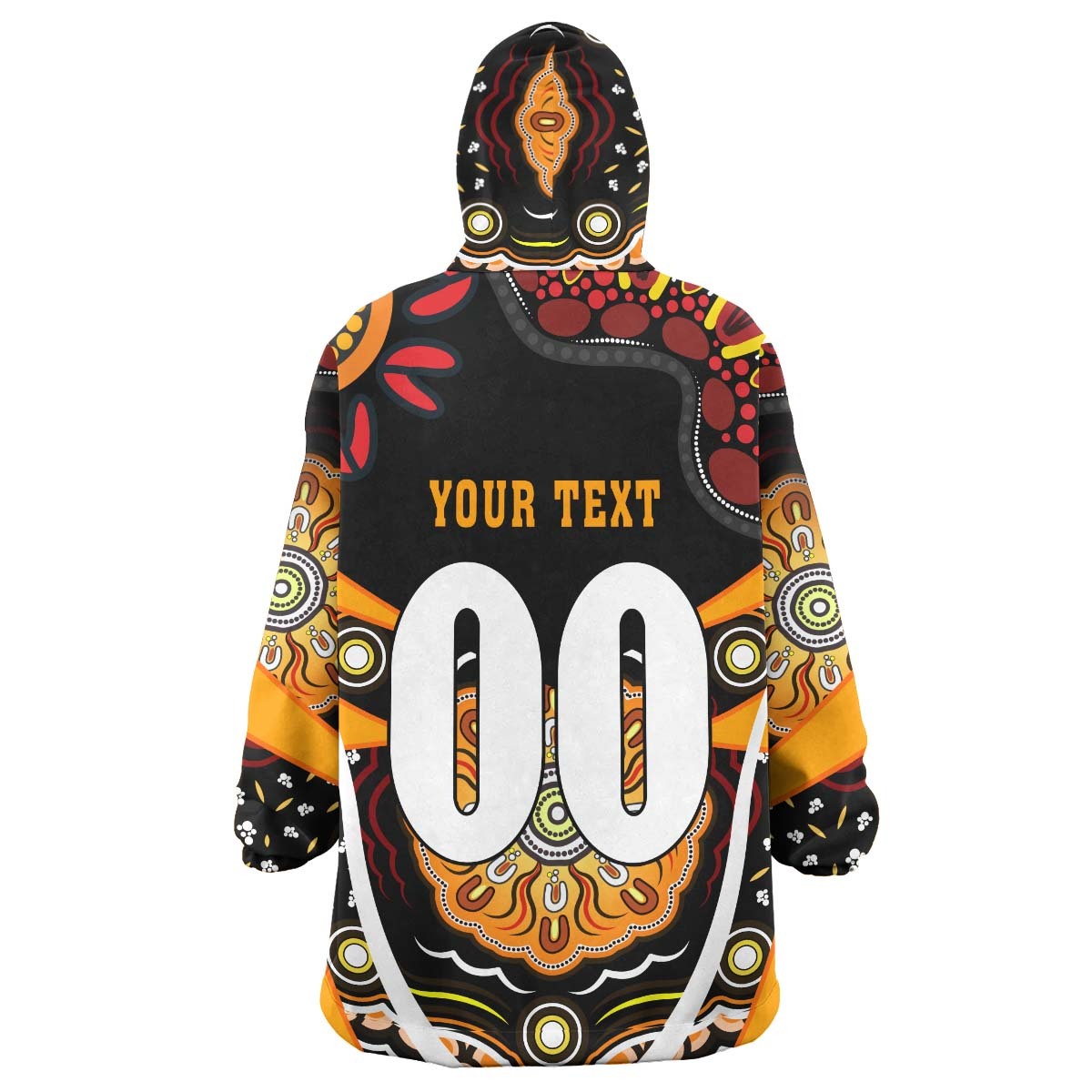 tigers-rugby-snug-hoodie-custom-tigers-rugby-ball-with-aboriginal-dot-painting-art-player-and-number-oodie-blanket