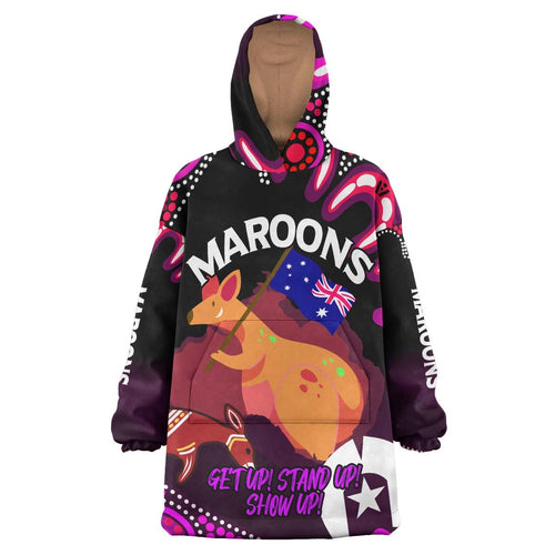 maroons-rugby-snug-hoodie-custom-naidoc-week-get-up-stand-up-show-up-maroons-kangaroo-with-aboriginal-patterns-oodie-blanket