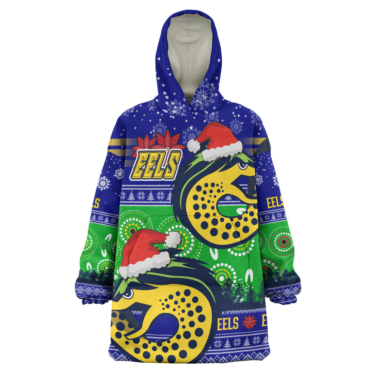 eels-rugby-christmas-snug-hoodie-custom-eels-ugly-christmas-and-aboriginal-patterns-wearable-blanket-hoodie