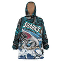 sharks-rugby-snug-hoodie-custom-impetuous-sharks-with-rugby-ball-and-aboriginal-dot-painting-art-oodie-blanket