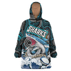 sharks-rugby-snug-hoodie-custom-impetuous-sharks-with-rugby-ball-and-aboriginal-dot-painting-art-oodie-blanket