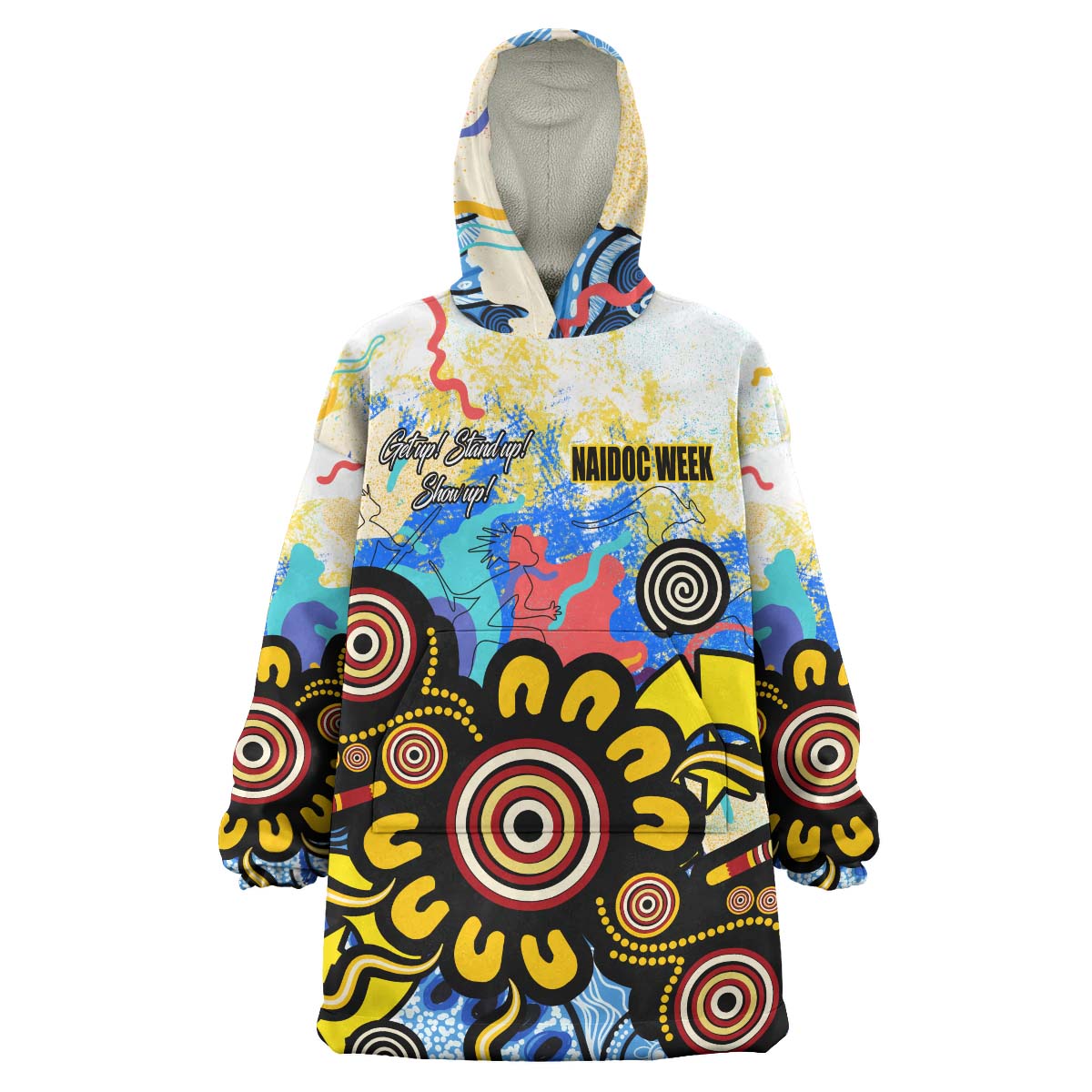 australia-naidoc-week-2023-wearable-blanket-hoodie-custom-celebrate-naidoc-aboriginal-inspired-culture-with-torres-strait-flag-colour-wearable-blanket-hoodie