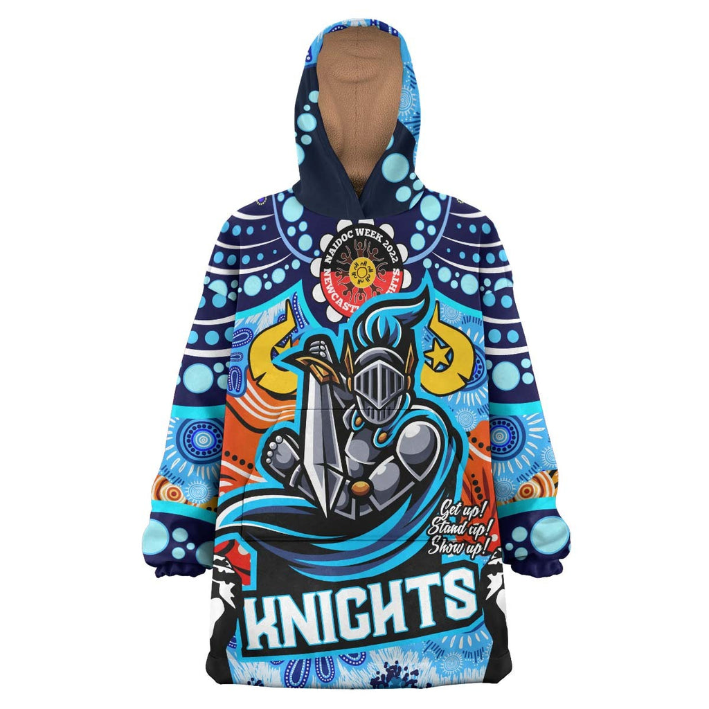 knights-rugby-snug-hoodie-custom-newcastle-knights-naidoc-week-and-torres-strait-with-aboriginal-dot-painting-style-oodie-blanket