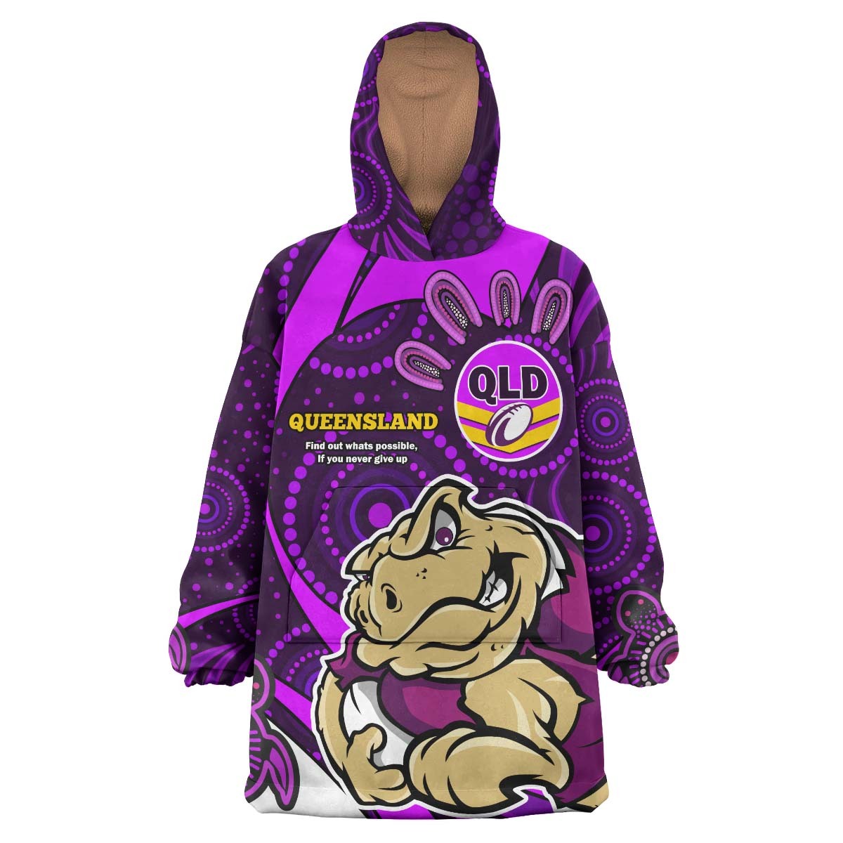 queensland-rugby-league-team-snug-hoodie-queensland-qld-quotes-with-cane-toad-state-of-origin-aboriginal-oodie-blanket